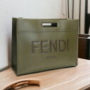 ＼5/5は超激アツ★全品10%OFFクーポンに+3倍／ フェンディ トートバッグ メンズ FENDI カーフレザー イタリア 7VA480 カーキ バッグ