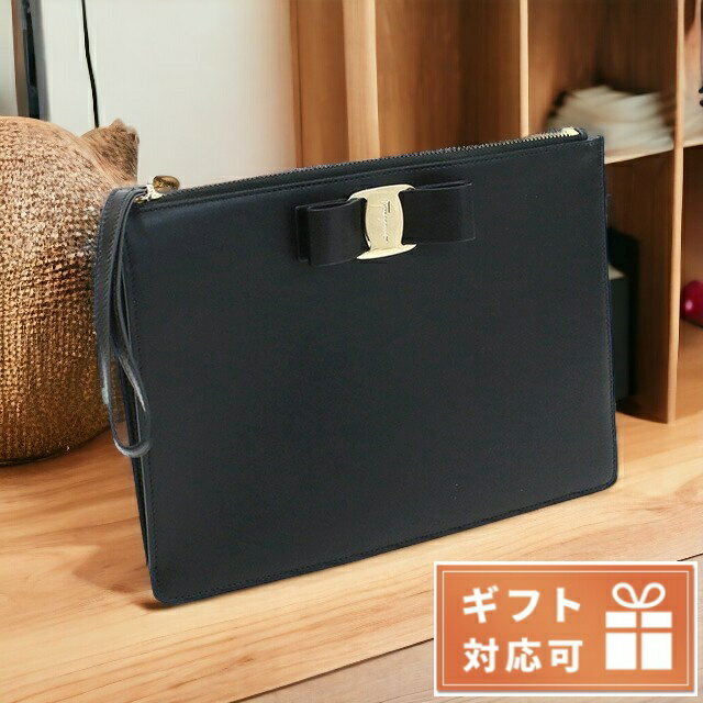 クラッチバッグ ＼21日10時まで★全品10%OFFクーポン／ フェラガモ クラッチバッグ レディース FERRAGAMO カーフ イタリア 22-D547 ブラック バッグ