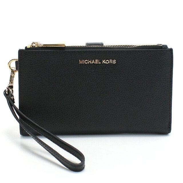 ＼10％割引クーポン／ マイケル・コース 長財布ニ折小銭入付き レディース ブランド MICHAEL KORS JET SET レザー ベトナム 34F9GAFW4L BLACK ブラック 財布