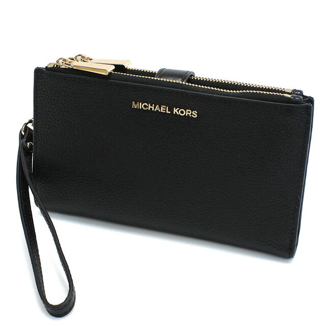 ＼10％割引クーポン／ マイケル・コース 長財布ニ折小銭入付き レディース ブランド MICHAEL KORS JET SET レザー ベトナム 34F9GAFW4L BLACK ブラック 財布