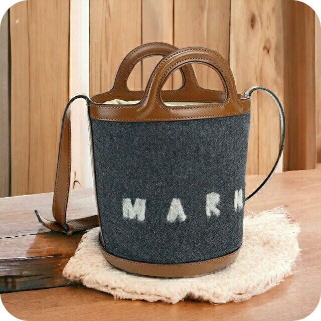 樂天商城 - マルニ 斜め掛けショルダーバッグ レディース MARNI ウール、ナイロン イタリア SCMP0056Q4 グレー系 バッグ 103730
