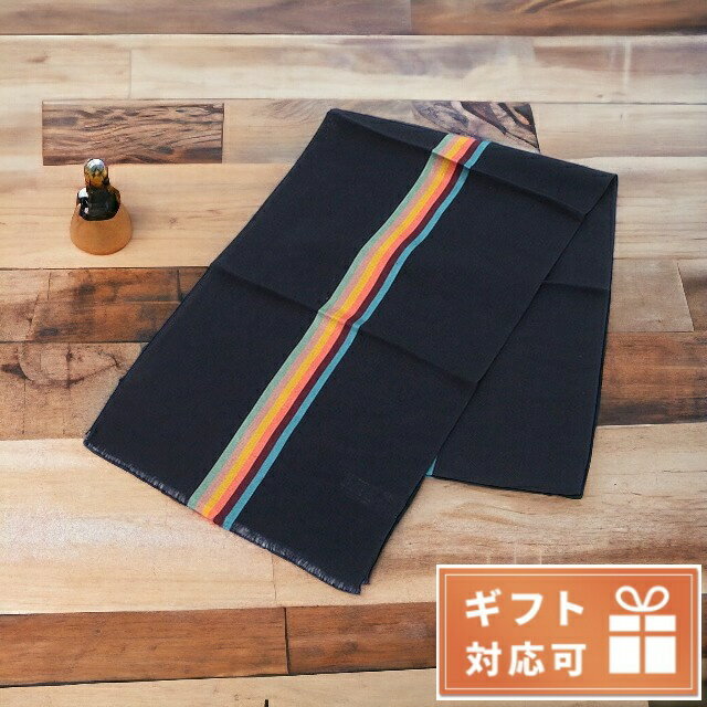 ポールスミス マフラー（メンズ） ＼5/18限定★全品10%OFFクーポンにさらに+3倍／ ポール・スミス マフラー メンズ Paul Smith イタリア M1A454D ネイビー系 小物 父の日 プレゼント 実用的