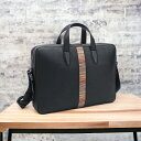 ＼激アツな6日間★全品10%OFFクーポン／ ポール・スミス ブリーフケース メンズ Paul Smith レザー タイ M1A6603 BLACK ブラック バッグ