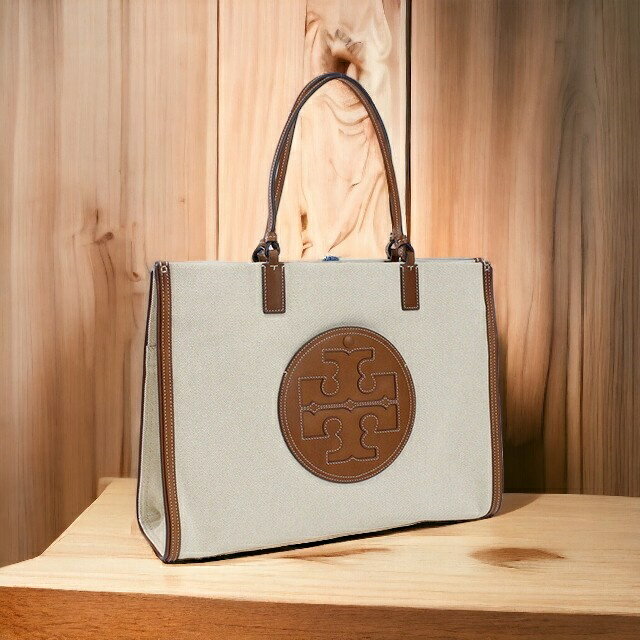 トリーバーチ トートバッグ レディース トリーバーチ トートバッグ レディース TORY BURCH キャンバス カンボジア 87355 NATURAL-CLASSIC CUOI ベージュ系 バッグ