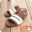 ＼激アツな6日間★全品10%OFFクーポン／ バーバリー サンダル レディース BURBERRY レザー コットン イタリア 8042631 TAN ブラウン系 小物 選べるモデル