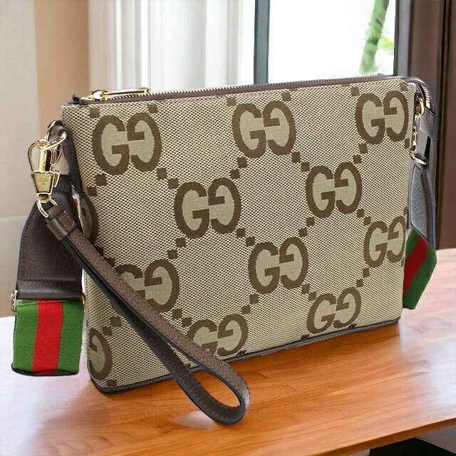 ＼5/20限定★全品10%OFFクーポンにさらに+3倍／ グッチ 斜め掛けショルダーバッグ メンズ ブランド GUCCI ジャンボGGキャンバス イタリア 699130 ブラウン系 バッグ 父の日 プレゼント 実用的