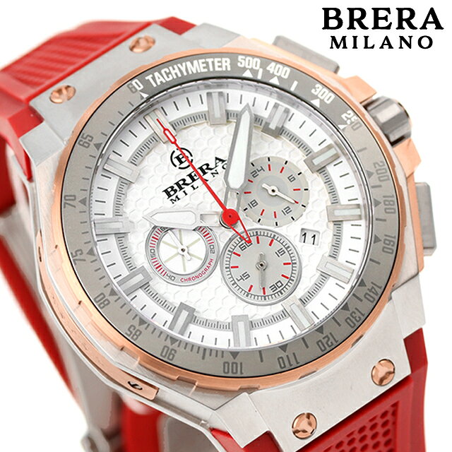 Rakuten - ブレラ ミラノ GRANTURISMO GT2 CHRONOGRAPH QUARTZ ラグスポ クオーツ 腕時計 ブランド メンズ クロノグラフ BRERA MILANO BMGTQC4505A アナログ ホワイト レッド 白 ギフト プレゼント 実用的