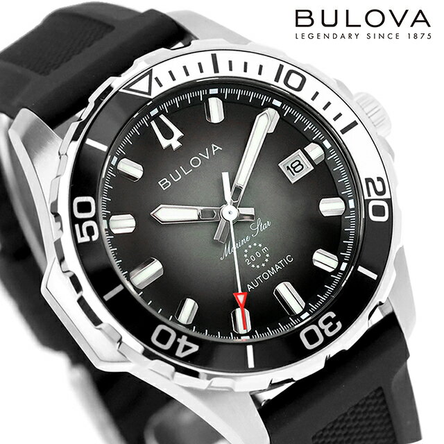【ショッパー付】ブローバ マリンスター 自動巻き 腕時計 ブランド メンズ BULOVA 98B465 アナログ ブラックグラデーション ブラック 黒 おしゃれ 防水 プレゼント 男性 実用的