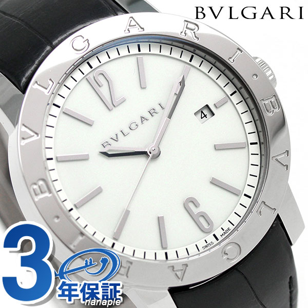 ＼21日10時まで★全品10%OFFクーポン／【クロス付】 ブルガリ BVLGARI ブルガリブルガリ 41mm 自動巻き メンズ BB41WSLD 腕時計 ブランド ホワイト 記念品 ギフト 父の日 プレゼント 実用的