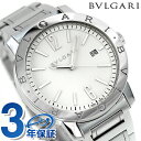 ＼5/5は超激アツ★全品10%OFFクーポンに+3倍／【クロス付】 ブルガリ BVLGARI ブルガリブルガリ 41mm 自動巻き メンズ BB41WSSD 腕時計 ブランド ホワイト 記念品 プレゼント ギフト