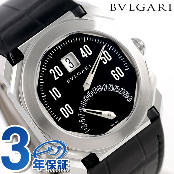 ＼5/18限定★全品10%OFFクーポンにさらに+3倍／【クロス付】 ブルガリ 時計 メンズ BVLGARI オクト レトログラード 38mm 自動巻き BGO38BSLDBR 腕時計 ブランド ブラック 記念品 ギフト 父の日 プレゼント 実用的