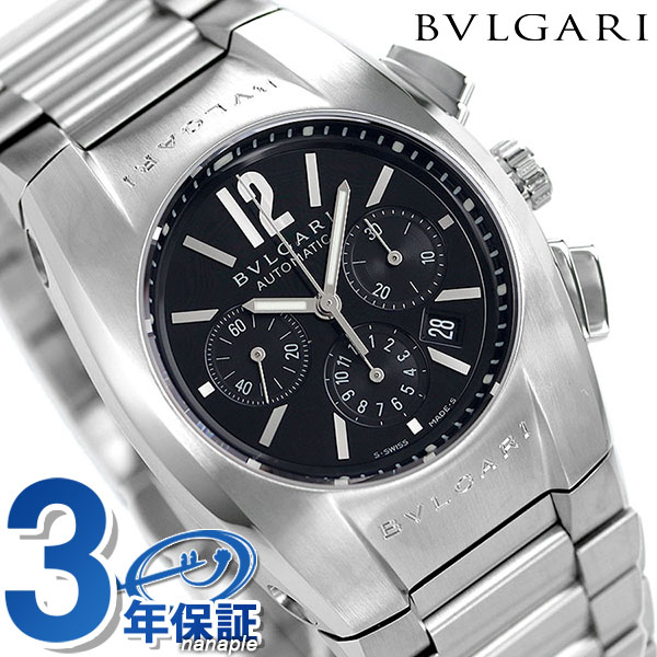 エルゴン ＼21日10時まで★全品10%OFFクーポン／【クロス付】 ブルガリ 時計 BVLGARI エルゴン 35mm 自動巻き クロノグラフ EG35BSSDCH 腕時計 ブラック