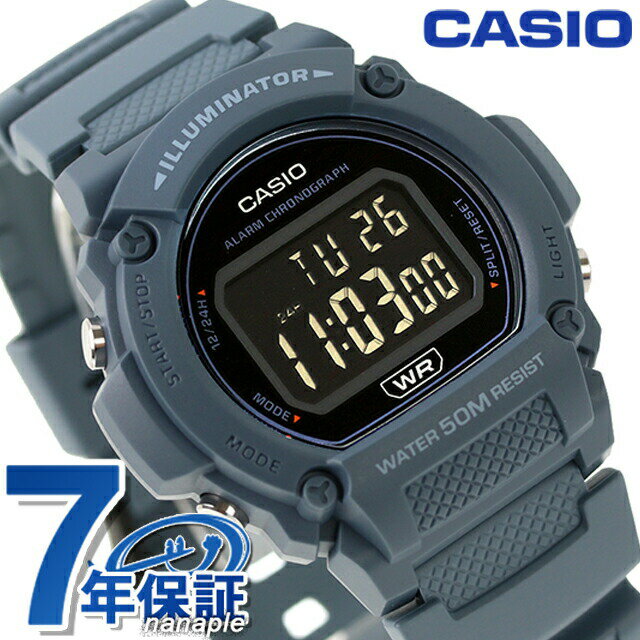 Rakuten - ＼2000円OFFクーポン+さらに9倍／ カシオ CASIO アウトドア W-219HC-2BV 海外モデル ユニセックス メンズ レディース 腕時計 カシオ CASIO アウトドア デジタル ブラック ネイビー 黒 ブランド おしゃれ 防水 プレゼント 実用的 3380