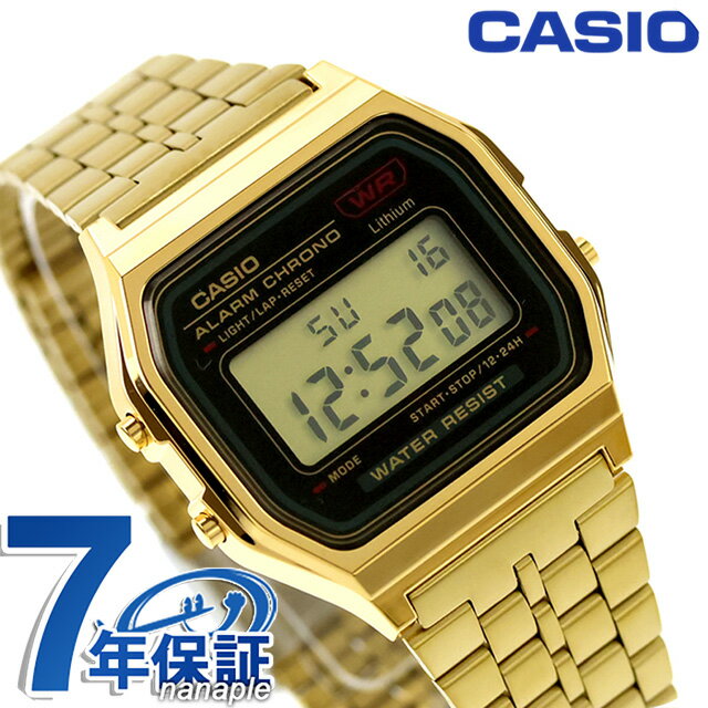 CASIO - ＼10%OFFクーポン／ カシオ チープカシオ CASIO クラシック クォーツ 電池式 A159WGEA-1 ユニセックス チプカシ メンズ レディース 腕時計 ブランド デジタル ブラック ゴールド 黒 おしゃれ 防水 かわいい プレゼント 実用的