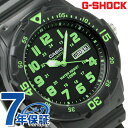 カシオ 腕時計 チープカシオ デイデイト 海外モデル オールブラック×グリーン CASIO MRW-200H-3BVDF チプカシ 時計 プレゼント ギフト