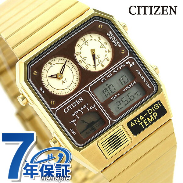 シチズン クロノグラフ 腕時計（メンズ） シチズン レコードレーベル アナデジテンプ 腕時計 クロノグラフ 温度計 アナログ デジタル JG2103-72X CITIZEN ゴールド 記念品 プレゼント ギフト