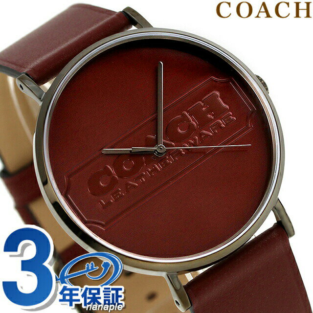 ＼21日10時まで★全品10%OFFクーポン／ コーチ チャールズ クオーツ 腕時計 ブランド メンズ COACH 14602598 アナログ ワインレッド 赤 ギフト 父の日 プレゼント 実用的