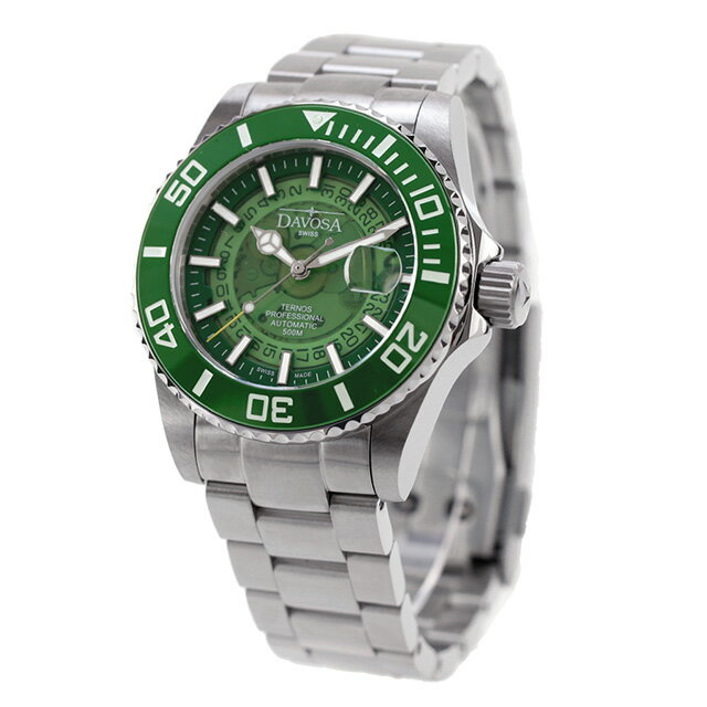 ＼全品10%OFFクーポン／ ダボサ テルノス プロフェッショナル ネビュラス ミスティックグリーン 自動巻き 腕時計 ブランド メンズ オープンハート DAVOSA 161.535.70 アナログ グリーン スイス製