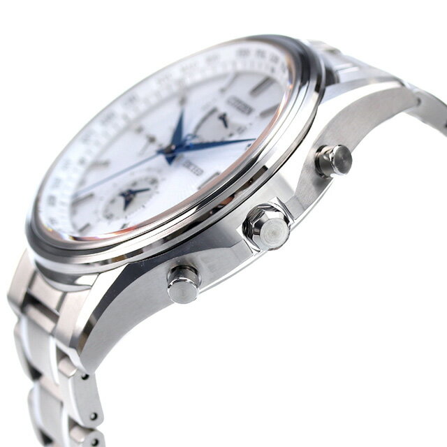 シチズン エクシード エコ・ドライブ電波時計 45周年記念 ペアモデル 腕時計 ソーラー電波腕時計 ソーラー電波時計 ブランド メンズ エコドライブ電波 電波ソーラー CITIZEN EXCEED AT9130-69W アナログ ホワイト ホワイトシェル 白 日本製 ギフト プレゼント 実用的