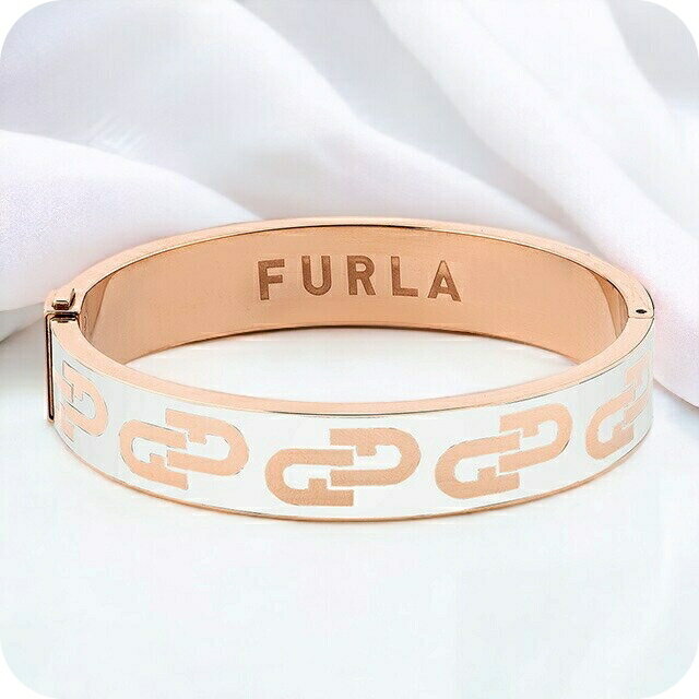 フルラ バングル レディース ブランド FURLA ARCH BANGLE Lサイズ ステンレススチール FJ0125BTL ホワイト ピンクゴールド アクセサ...