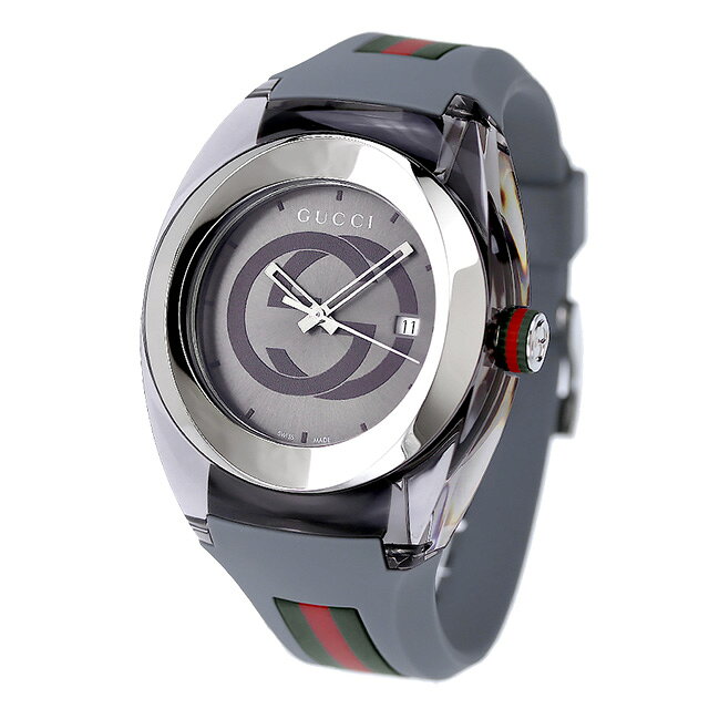 グッチ 時計 スイス製 メンズ 腕時計 ブランド YA137109A GUCCI シンク 46mm グレ...