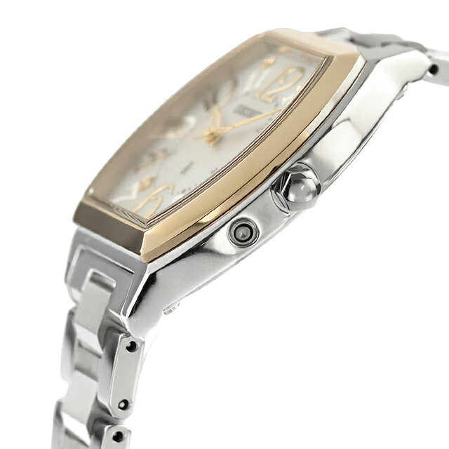 【スマホストラップ付】 セイコー ルキア Happy Collection 電波ソーラー 腕時計 ブランド レディース チタン SEIKO LUKIA SSQW100 アナログ ホワイトシェル 白 日本製 おしゃれ 防水 軽い 華奢 かわいい プレゼント 女性 実用的