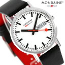 モンディーン クラシック デイデイト クォーツ 電池式 腕時計 ブランド メンズ レディース MONDAINE A667.30314.11SBBV アナログ ホワイト ブラック レッド 黒 スイス製 おしゃれ 防水 プレゼント 実用的