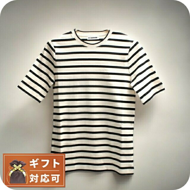 乐天商城 - ジルサンダー JIL SANDER Tシャツ J40GC0111-J46497-080-L レディース クリーム ボーダー JILSANDER 36950