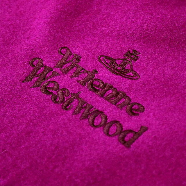 腕時計のななぷれ select shopの＼10%OFFクーポン★21日10時迄／ ヴィヴィアンウエストウッド VIVIENNE WESTWOOD マフラー 24-W00Q7-G410 レディース メンズ フューシャ フクシア マフラー｜アングル3