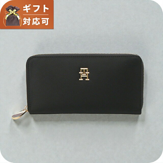 乐天商城 - ＼2000円OFFクーポン+さらに9倍／ トミーヒルフィガー TOMMY HILFIGER POPPY TH LARGE ZA 長財布 AW0AW15642BDS-BLACK-GOLD レディース ブランド ウォレット 高級 おしゃれ プレゼント 実用的 9090