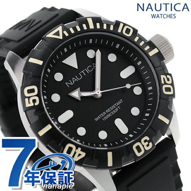 樂天商城 - ＼10%OFFクーポン★GW限定／ ノーティカ NSR100 ジェリー 44mm クオーツ A09600G 腕時計 メンズ ブラック NAUTICA 16500