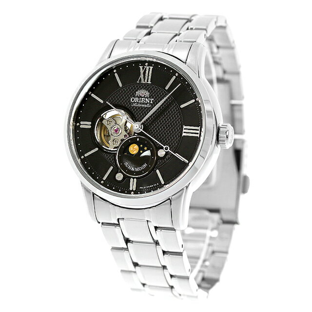 オリエント クラシック サン＆ムーン セミスケルトン 42mm 自動巻き RN-AS0001B サン＆ムーン 腕時計 メンズ ブラック CLASSIC ブランド おしゃれ 防水 プレゼント 男性 実用的