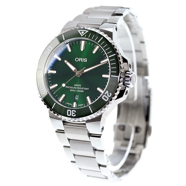＼2000円OFFクーポン+さらに9倍／ オリス アクイス デイト 41.5mm 自動巻き 腕時計 ブランド メンズ ORIS 01 733 7787 4157-07 8 22 04PEB アナログ グリーン スイス製