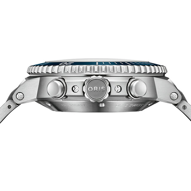 オリス アクイス クロノグラフ 43.5mm 自動巻き 腕時計 ブランド メンズ クロノグラフ ORIS 01 771 7793 4155-07 8 23 01PEB アナログ ブルーグラデーション スイス製