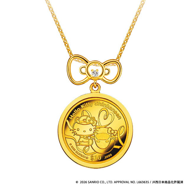 ＼10%OFFクーポン★21日10時まで／ ネックレス レディース ブランド ハローキティ新幹線 純金コインペンダント ペンダント 51543 ゴールド アクセサリー