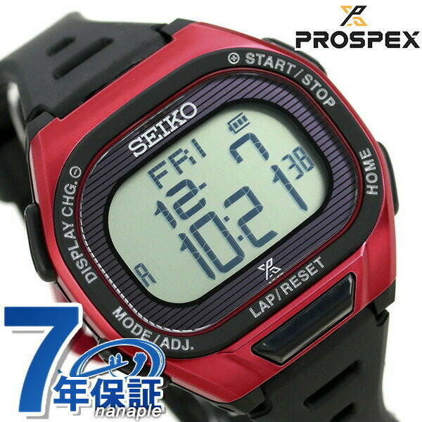 ＼スーパーSALE限定★2000円OFFクーポン／ セイコー ランニングウォッチ メンズ 腕時計 ソーラー デジタル SBEF047 SEIKO プロスペックス レッド×ブラック 記念品 ギフト 父の日 プレゼント 実用的