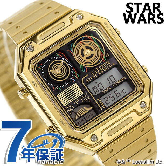 シチズン コレクション レコードレーベル サーモセンサー スター・ウォーズ C-3PO クオーツ 腕時計 メンズ レディース 流通限定モデル 数量限定モデル クロノグラフ CITIZEN RECORD LABEL JG2123-59E アナデジ ブラック ゴールド 黒 記念品 ギフト 父の日 プレゼント 実用的