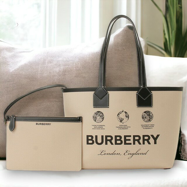 バーバリー トートバッグ（レディース） ＼SALE限定15%OFF★さらに2000円OFFクーポン／ バーバリー BURBERRY 8063120 A1435 ポーチ付 スモール ロンドン トートバッグ ベージュレディース ユニセックス LL SM LONDON TOTE GB3