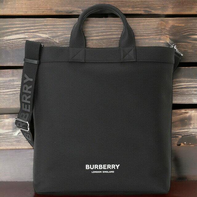 ＼5/18限定★全品10%OFFクーポンにさらに+3倍／ バーバリー BURBERRY 8063497 A1189 ロゴプリント アーティ トートバッグ 2WAY ショルダーバッグ ブラック メンズ ユニセックス ML ARTIE PN9 父の日 プレゼント 実用的