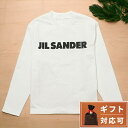 ジルサンダー JIL SANDER J02GC0107 J45047 102 S クルーネック ロングスリーブ ロゴ Tシャツ Sサイズ ホワイト リラックスフィット レディース ユニセックス 長袖 カットソー トップス トレーナー T-SHIRT CN LS ブランド