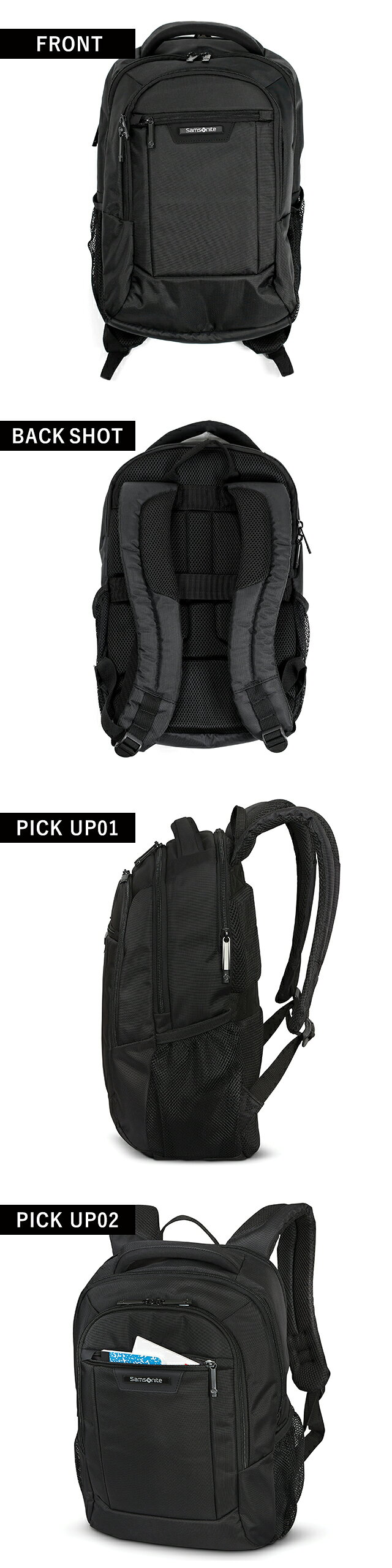 サムソナイト リュック メンズ Samsonite CLASSIC 2 ビジネスカバン リュック バックパック リュックサック スクールバッグ ポリエステル PCバッグ 141273-1041 ブラック バッグ 旅行カバン ブランド 高級 おしゃれ プレゼント 男性 実用的 かっこいい 7ple-10006939 腕時計のななぷれ select shop サンプル画像2