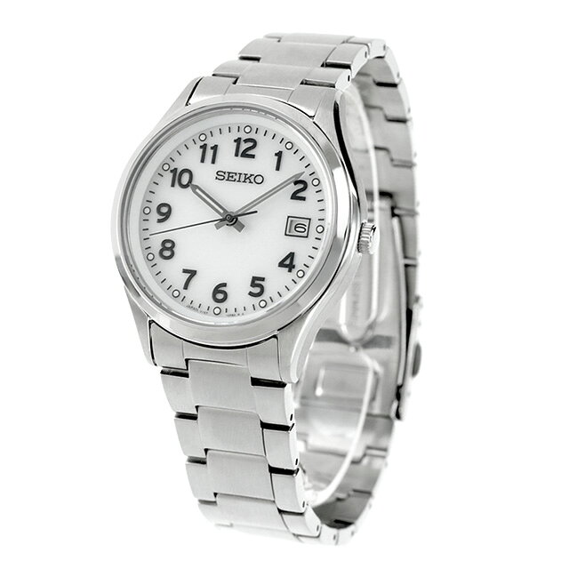 セイコーセレクション アラビア Sシリーズ ソーラー 腕時計 シンプル メンズ 数字だけ 数字大きい SEIKO SELECTION SBPX153 アナログ ホワイト 白 日本製 ブランド おしゃれ 防水 プレゼント 男性 実用的 学生 受験生 受験用 試験用 受験対応