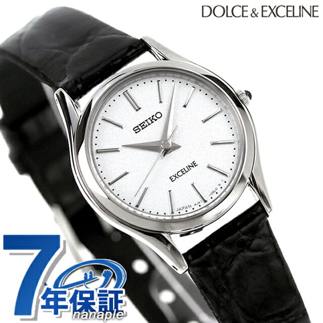 ＼5/18限定★全品10%OFFクーポンにさらに+3倍／ SEIKO エクセリーヌ クオーツ レディース SWDL209 DOLCE＆EXCELINE 腕時計 シルバー×ブラック レザーベルト 記念品 プレゼント ギフト