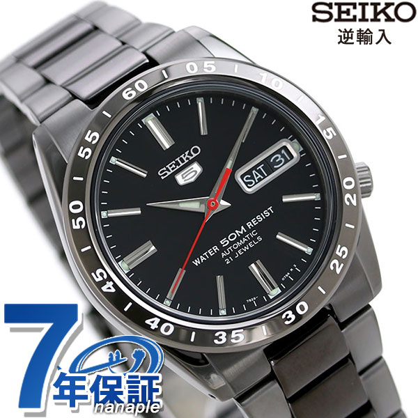 セイコーファイブ 腕時計（メンズ） セイコー5 逆輸入 自動巻き 腕時計 メンズ 黒い稲妻 セイコー ファイブ SEIKO SNKE03K1 オールブラック 黒 記念品 ギフト 父の日 プレゼント 実用的