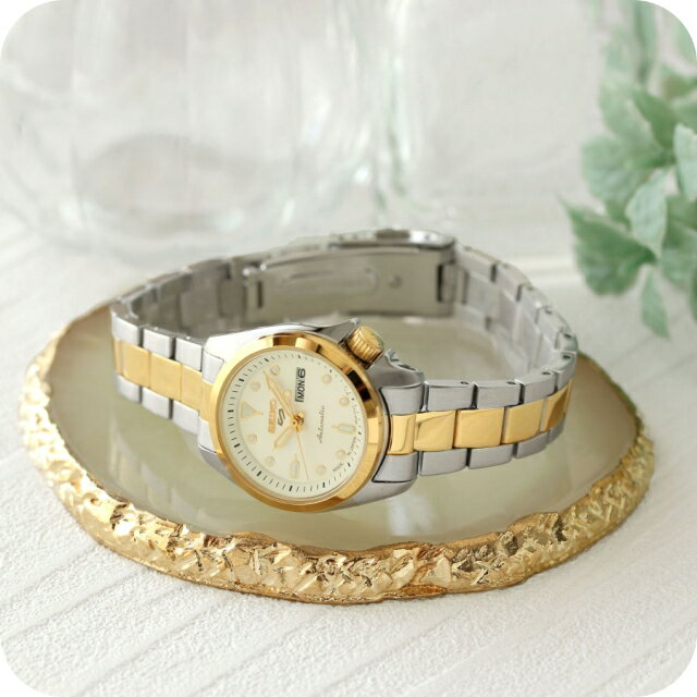 ＼10%OFFクーポン★21日10時迄／ セイコー5 スポーツ SKX Series 自動巻き 腕時計 レディース Seiko 5 Sports SRRA002 アナログ ホワイト シルバー ゴールド 白 日本製 ブランド おしゃれ 防水 軽い 華奢 かわいい プレゼント 女性 実用的