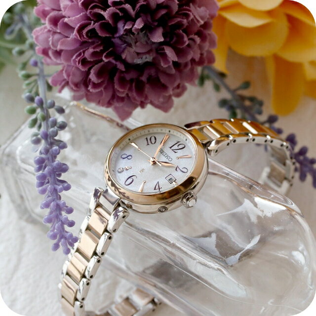 ＼10%OFFクーポン★21日10時迄／ 【スマホストラップ付】 セイコー ルキア ピオニーホワイト 電波ソーラー 腕時計 レディース チタン ラボグロウンダイヤモンド SEIKO LUKIA SSQW086 アナログ 日本製 ブランド おしゃれ 防水 軽い 華奢 かわいい プレゼント 女性 実用的