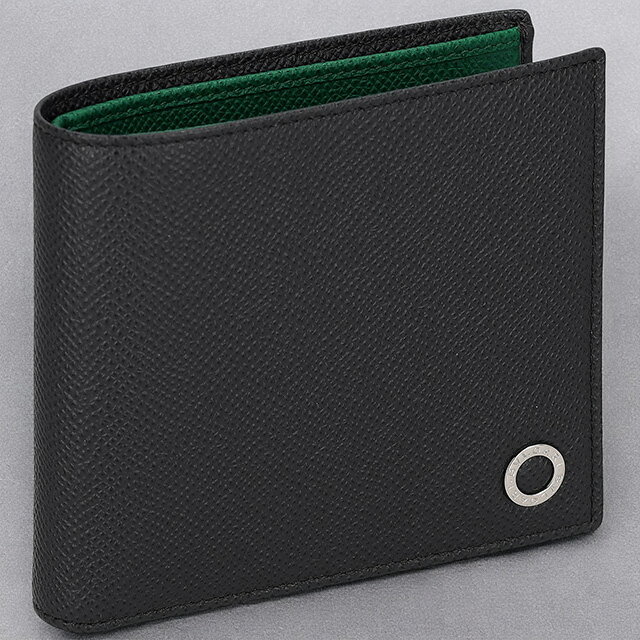 ＼2000円OFF+さらに9倍／ ブルガリ 二つ折り財布 メンズ ブランド BVLGARI 289111 CHADI チャコール/グリーン 54960