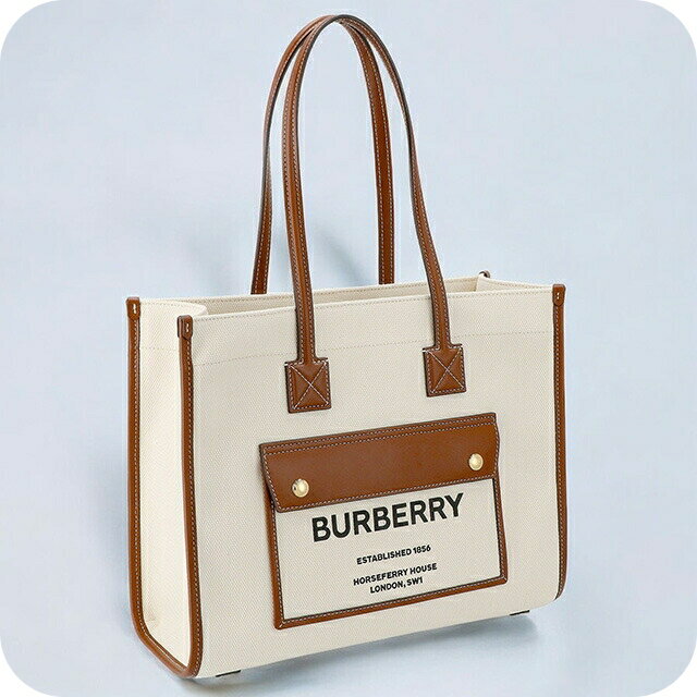 BURBERRY - バ−バリ− トートバッグ レディース ブランド BURBERRY 8044138 ホワイト/ブラウン 164240