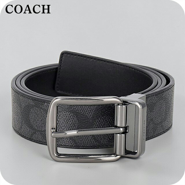 COACH - コーチ ベルト メンズ ブランド COACH India CY982 QBMI5 ブラック/チャコール 19870