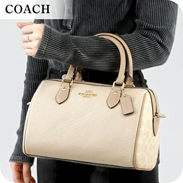 COACH - コーチ ハンドバッグ レディース ブランド COACH Cambodia CAK58 IMLG6 ベージュ/ライトブラウン 軽量 小さめ 手提げ 高級 おしゃれ プレゼント 女性 実用的 かわいい 34420